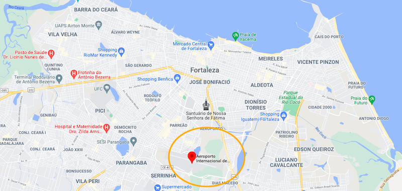 Localização do Aeroporto de Fortaleza