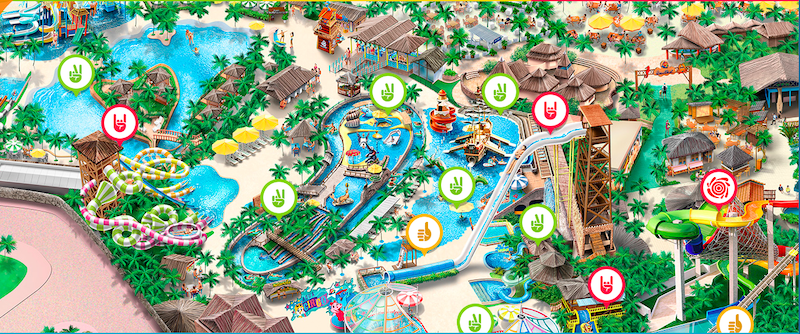 Mapa dos Brinquedos do Beach Park